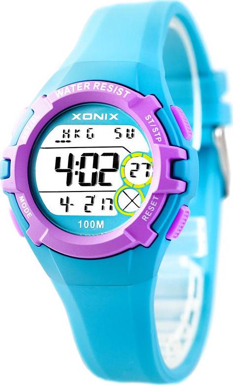 Zegarek Xonix Xonix Sportowy zegarek elektroniczny, czas światowy, stoper, pamięć pomiarów, WR 100 m