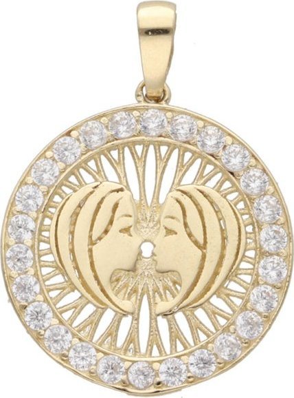Lovrin Złota przywieszka 585 znak zodiaku bliźnięta 1,47g