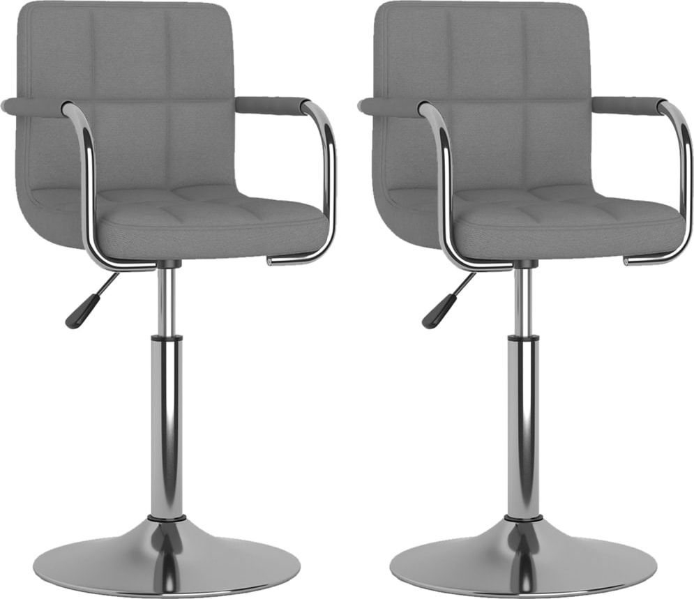 vidaXL Obrotowe krzesła stołowe, 2 szt., jasnoszare, tkanina