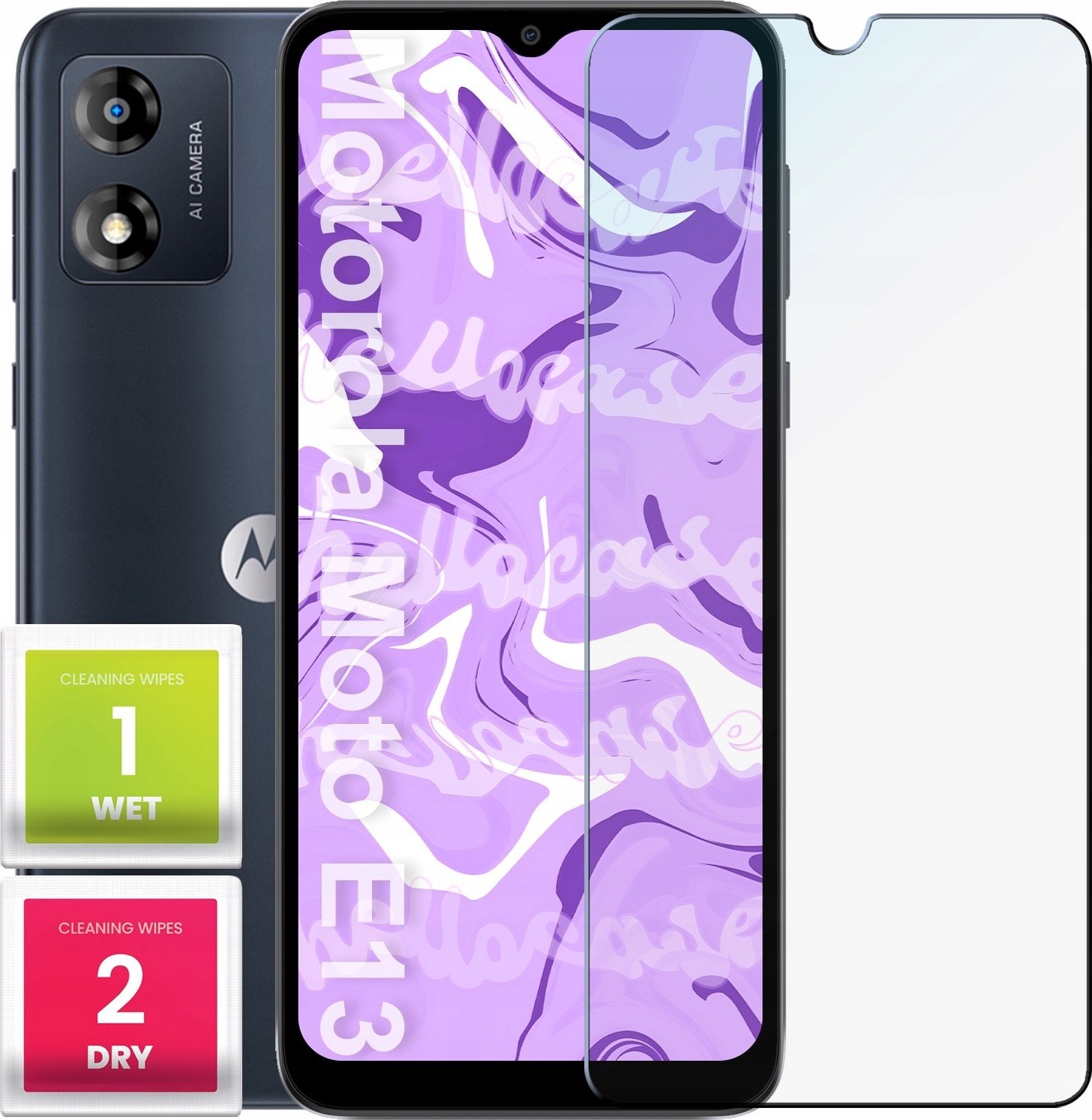 Hello Case Szkło Hartowane do Motorola Moto E13 (szybka 9H, płaskie 2.5D, ochronne)