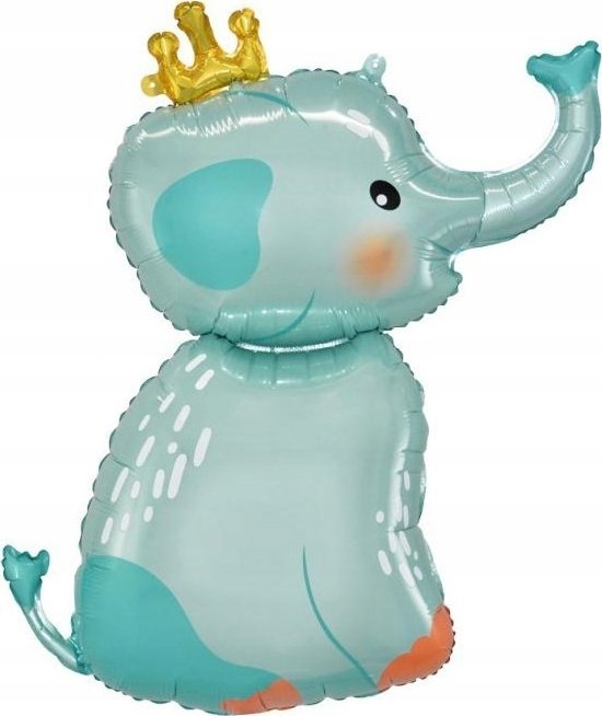 GoDan Balon foliowy Słonik z Koroną, 55x70 cm