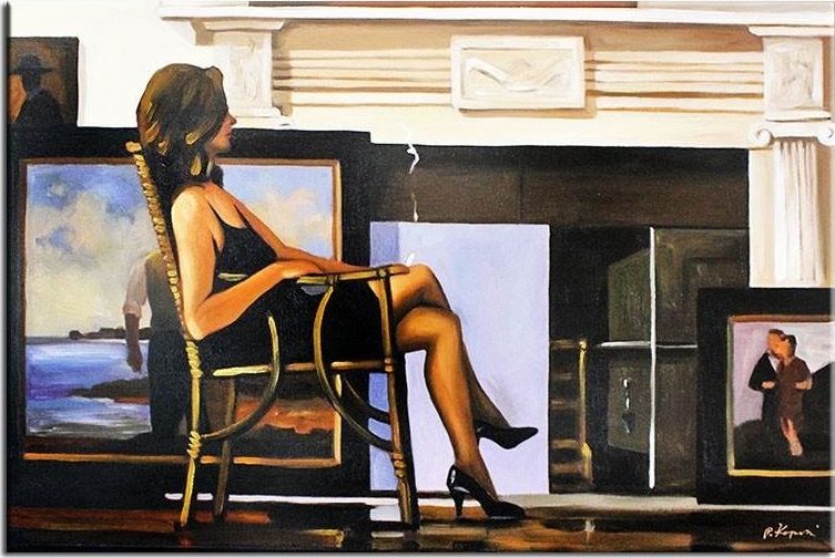GO-BI Obraz "Jack Vettriano" ręcznie malowany 60x90cm