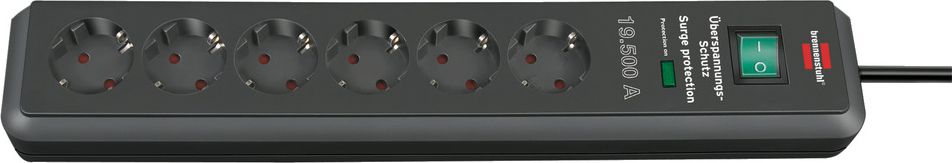 Listwa zasilająca Brennenstuhl Secure-Tec przeciwprzepięciowa 6 gniazd 2 m czarna (1159540366)