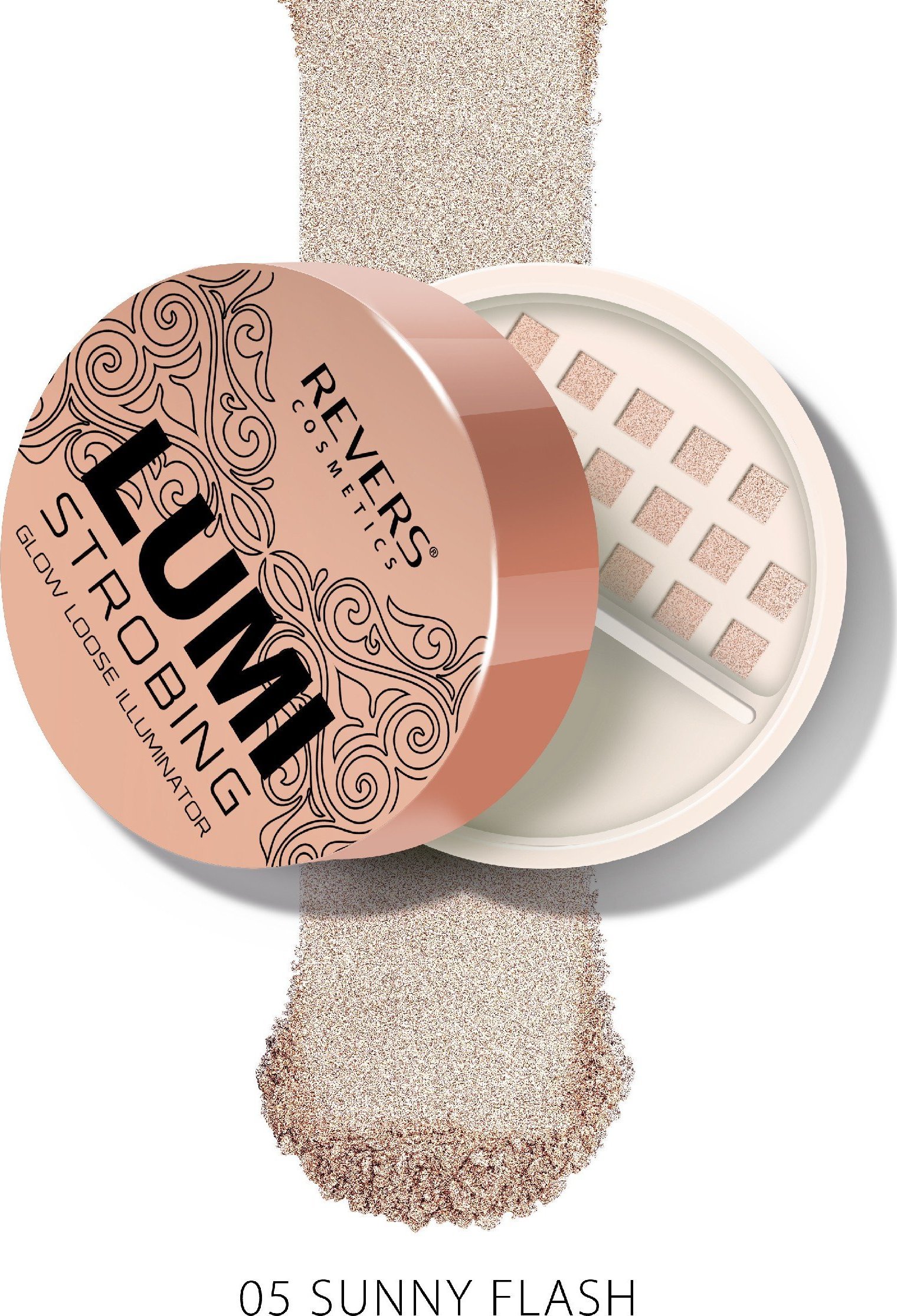 Revers REVERS Puder sypki LUMI STROBING GLOW LOOSE HIGHLITER 5 Sunny Flash - 8 g