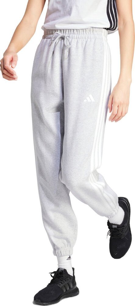 Spodnie damskie adidas Essentials 3-Stripes Fleece Loose-Fit szare IN6178 L