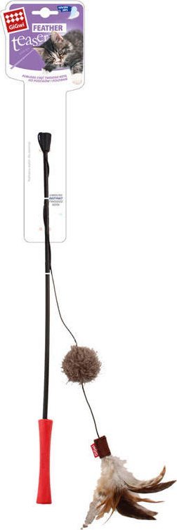 Feather Teaser wędka dla kota z piórkami i grzechotką 2