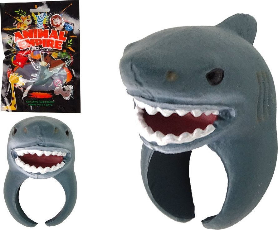 Figurka LeanToys Pierścień na Rękę Edukacyjne Zwierzęta Rekin