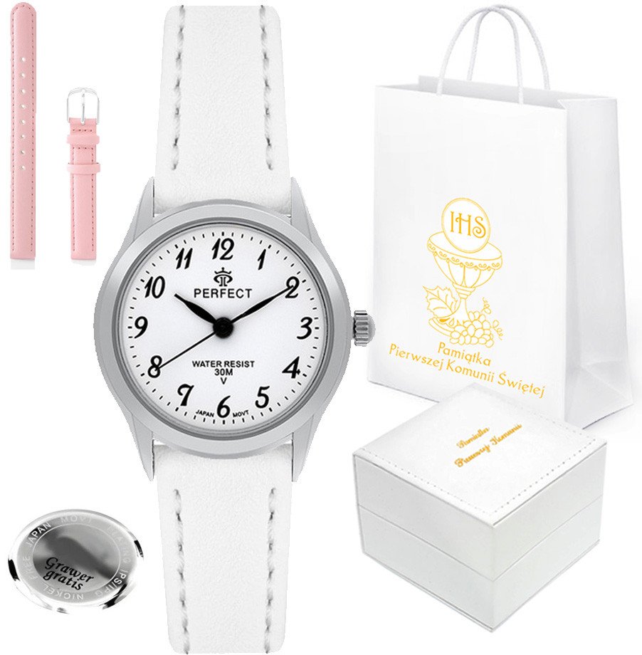 Zegarek Komunijny PERFECT LXC009S-13 z dwoma paskami