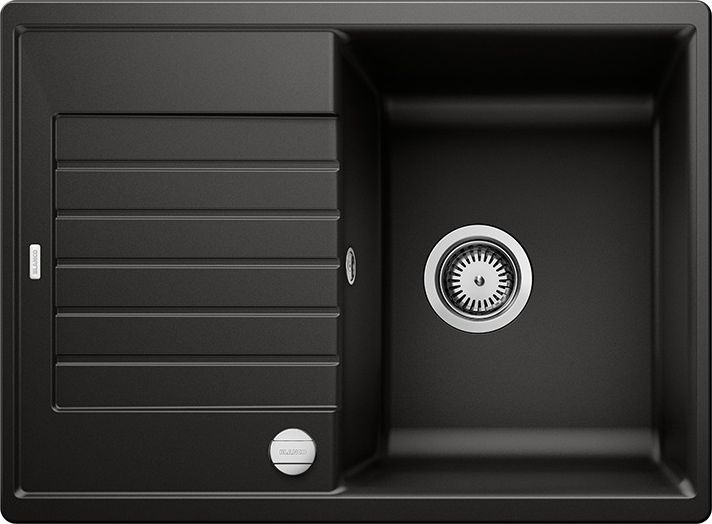 Zlewozmywak Blanco BLANCO ZIA 45 S Compact Silgranit PuraDur Czarny odwracalny, korek auto.