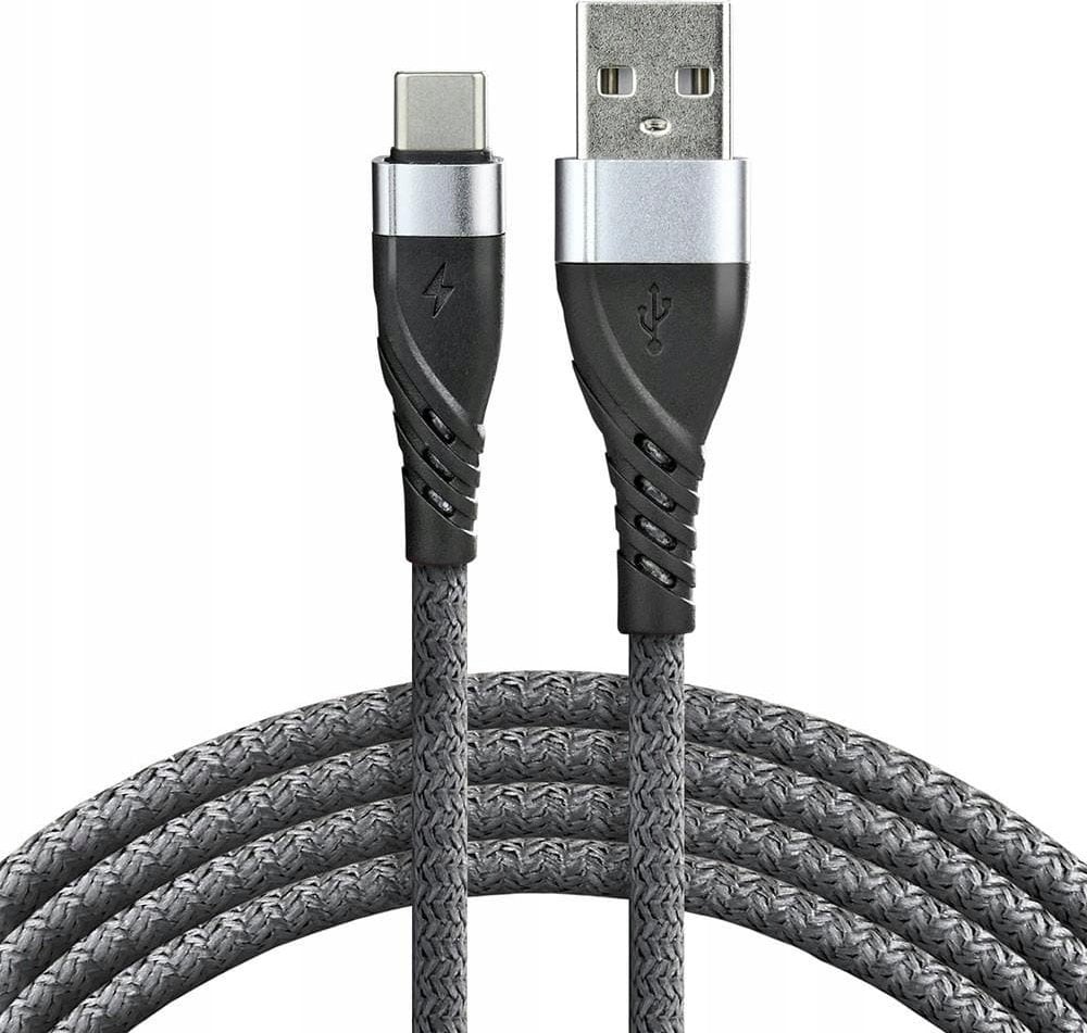Kabel USB EverActive USB-A - USB-C 2 m Szary (CBB-2CG)