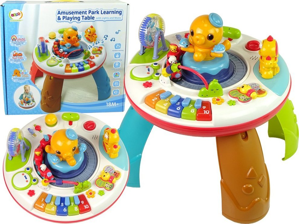 LeanToys Interaktywny Stolik Edukacyjny Ośmiornica Pianinko Dźwięki Światła