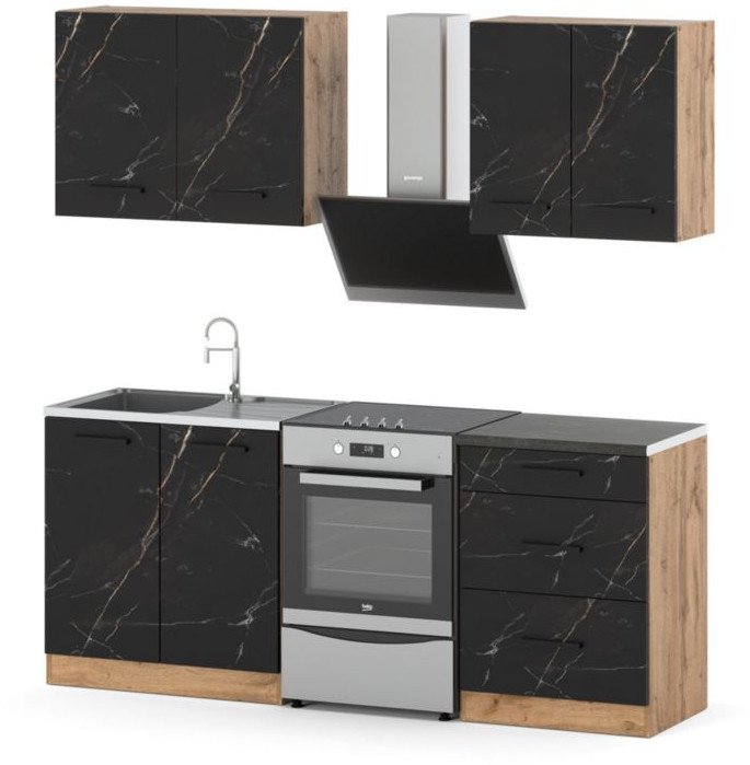 Zestaw Kuchenny Nowoczesny Modułowy Z Blatem 2m Pojemny Wotan San Sebastian