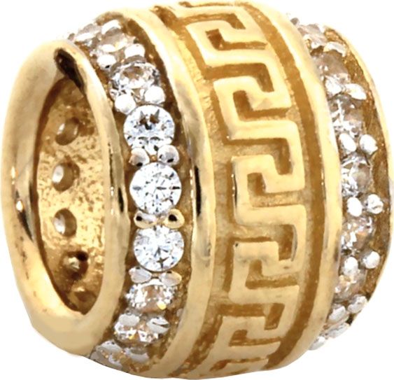 Lovrin Złota przywieszka 585 beads z greckim wzorem