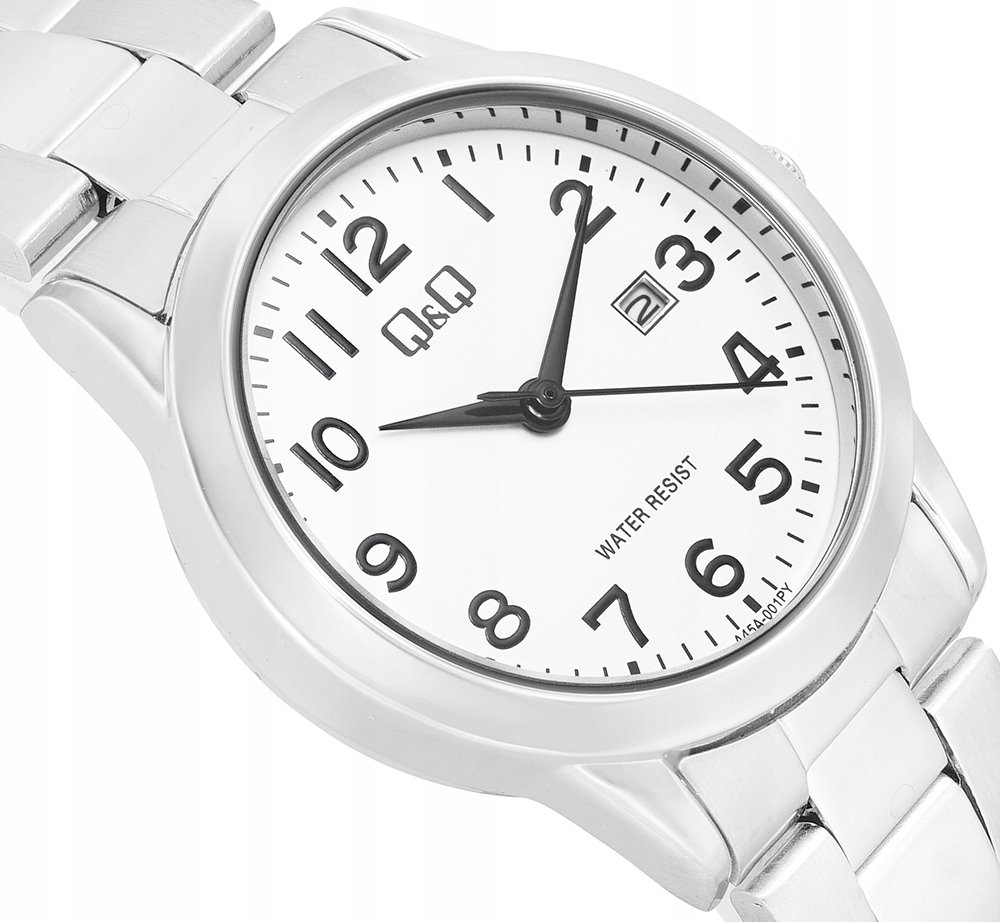 Zegarek Q&Q A45A-001P damski klasyczny biała tarcza cyfry datownik .