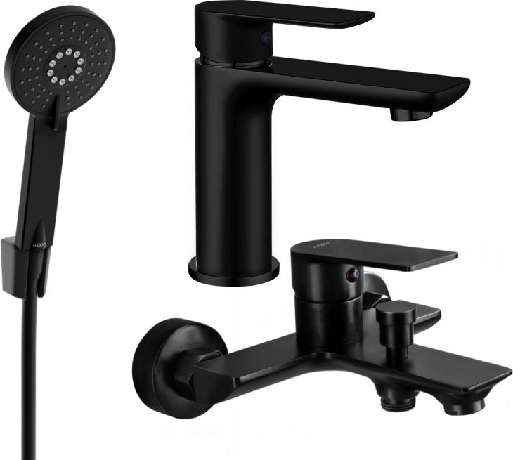 Mexen Mexen Alfa R40 zestaw wannowy, czarny - 745703R40-70