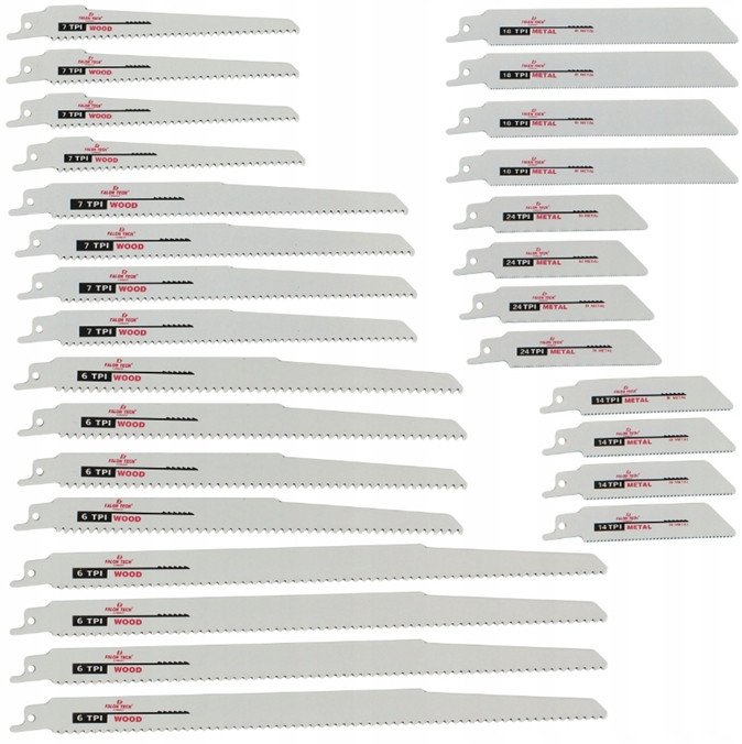 BRZESZCZOT DO PIŁY SZABLASTEJ ZESTAW NOŻY 28 SZT
