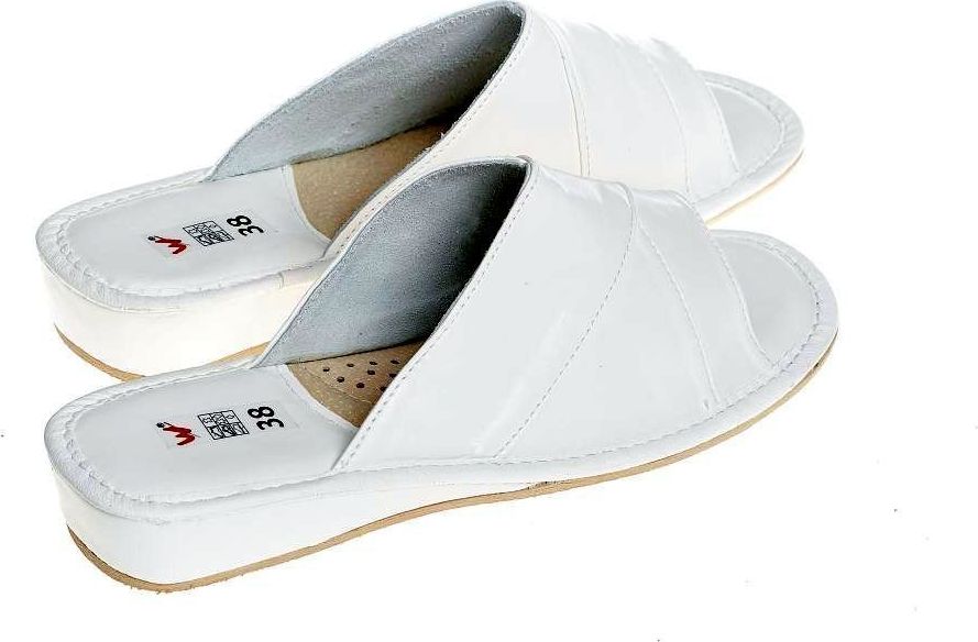 Wójciak Pantofle skórzane damskie pw001 biały 40