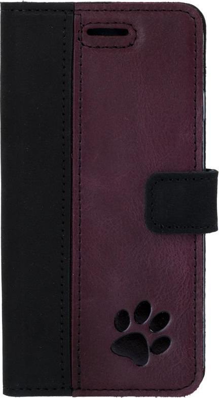 Surazo Wallet case - Nubuk Czarny i Burgund - Łapa Psa Xiaomi Redmi Note 8