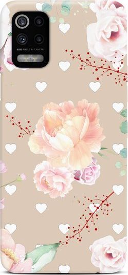 CaseGadget CaseGadget ETUI NADRUK BIAŁE SERCA I RÓŻE LG K52 5G standard