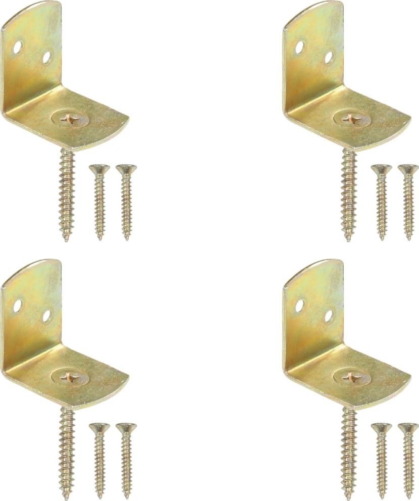 vidaXL Uchwyty do paneli ogrodzeniowych, 4 szt., kształt L, metalowe