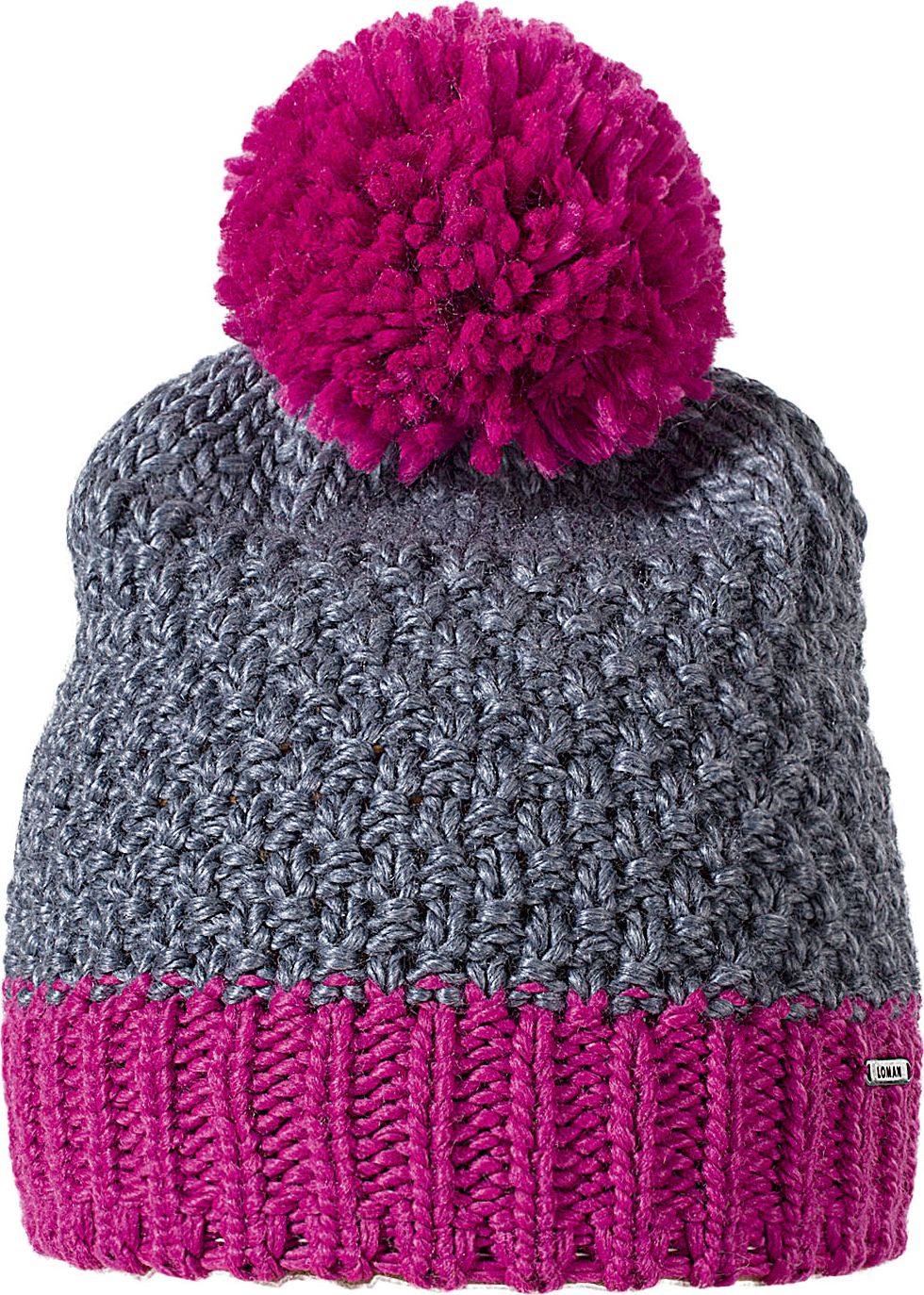 Lomani Czapka młodzieżowa, dziewczęca z dodatkiem wełny CHOCO SPORT Loman Kolor szaro-różowy