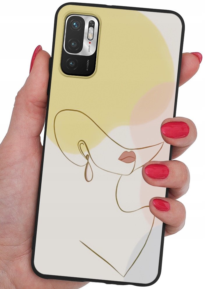ETUI do Xiaomi Redmi Note 10 5G CASE WZORY | SILIKONOWE MATT CASE +SZKŁO 9H