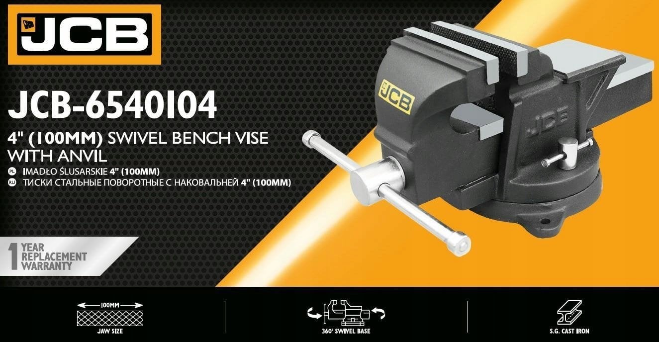 Imadło żeliwne obrotowe z kowadłem 4" 100mm (S.G. Cast Iron)