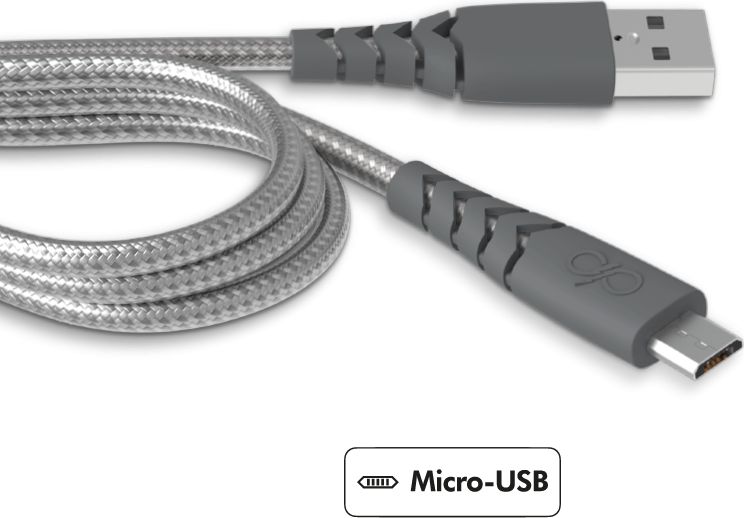 Kabel USB Force Power USB-A - microUSB 1.2 m Szary (FPCBLMIC1.2MG)
