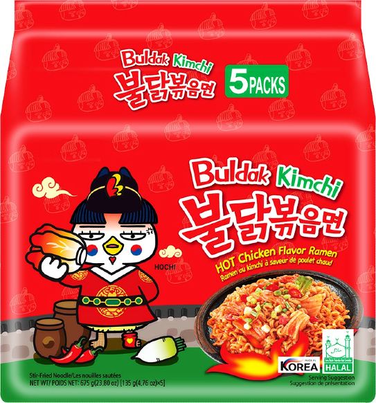 Samyang Ramyun o smaku ostrego kurczaka z kimchi, ogniście ostry 5 x 130g - Samyang uniwersalny