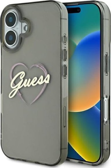 Guess GUHCP16SHCHGSPK iPhone 16 6.1" czarny/black hardcase IML Heart