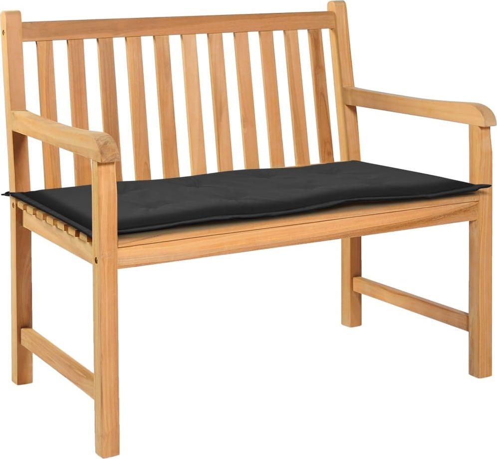 vidaXL Poduszka na ławkę ogrodową, czarna, 120x50x3 cm