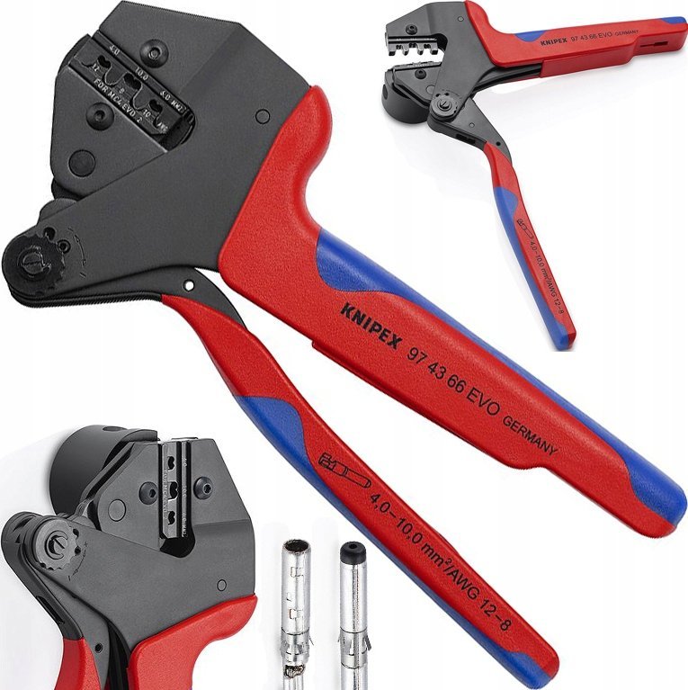 Knipex KNIPEX Crimping system pliers 97 43 66 EVO, crimping pliers (red/blue, for MC4 EVO 2 solar connectors)
