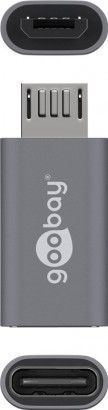 Adapter USB Goobay USB-C - microUSB Szary (55553)
