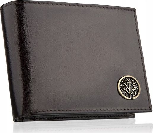 Betlewski Skórzany Portfel Męski Poziomy Betlewski Rfid, Bpm-Bf-61-Brown