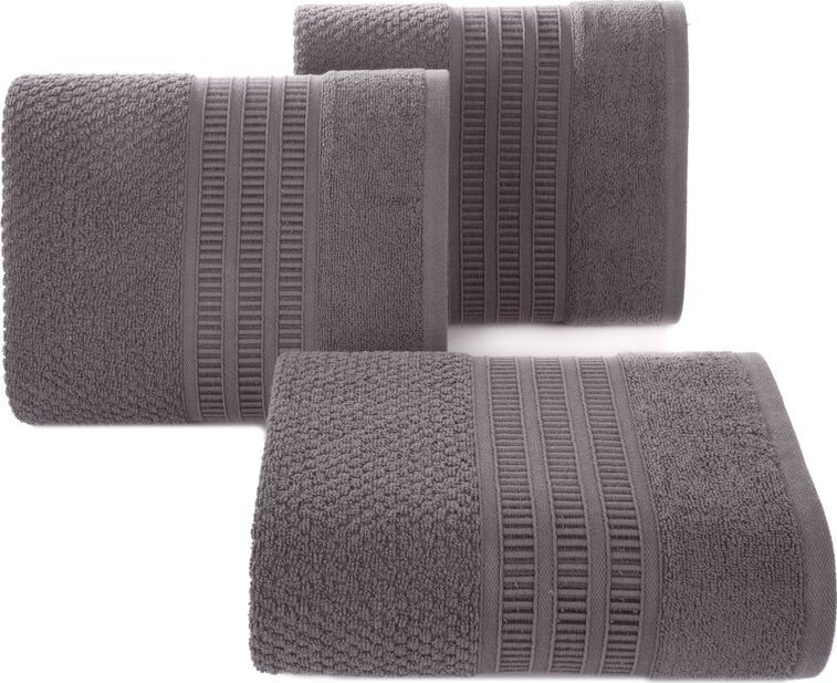 Eurofirany Ręcznik bawełniany z bordiurą SITA 70X140 grafitowy