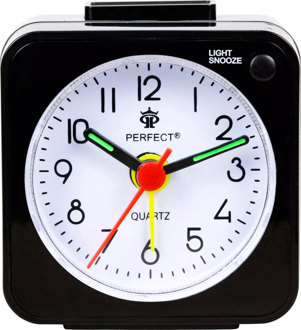 Perfect Budzik Perfect BB05508 czarny mały 5,7 cm podświetlenie drzemka .