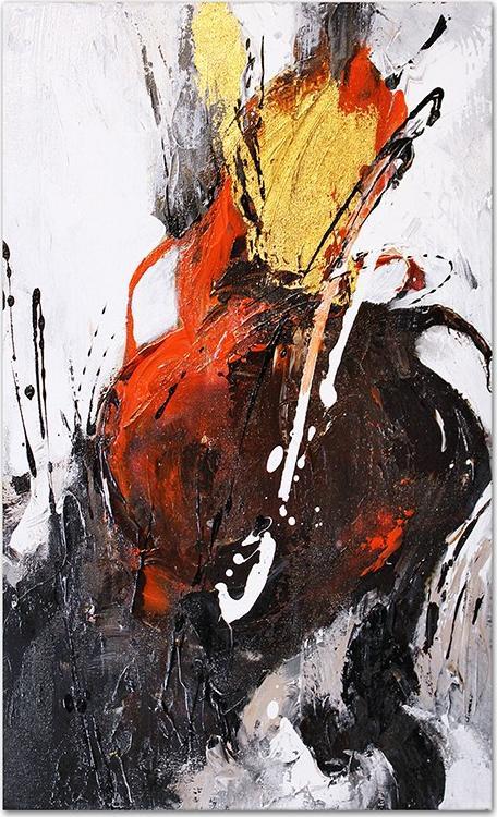 ART-POL Obraz olejny ręcznie malowany 115x195cm Czerwony dynamizm