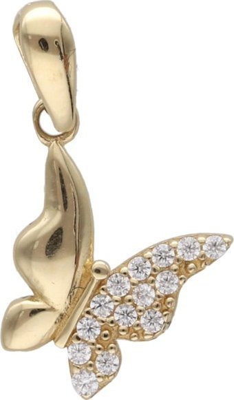 Lovrin Złota przywieszka 585 motylek mały cyrkonie