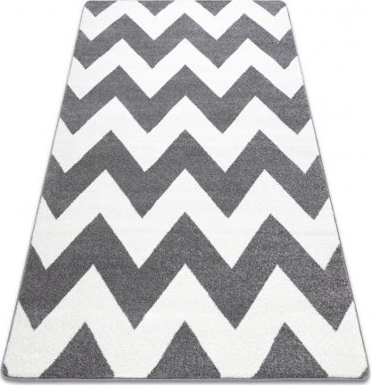 Dywany Łuszczów Dywan SKETCH - FA66 szaro/biały - Zygzak, 200x290 cm