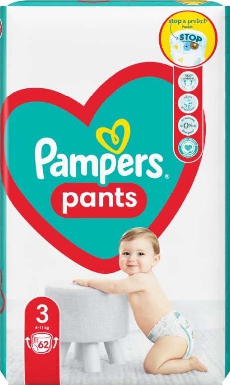 Pampers Pants 3, 6-11 kg, 62 szt.