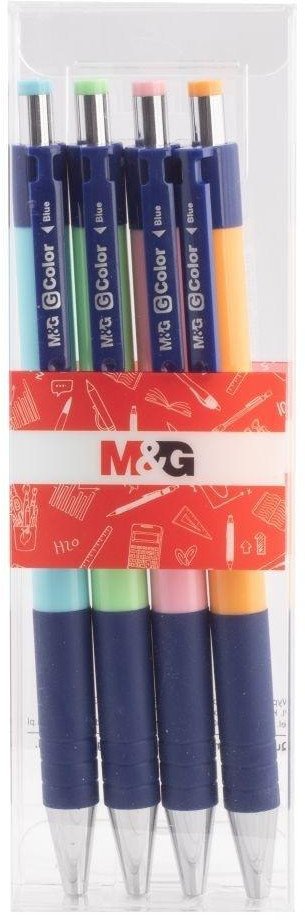 MG Długopis pstrykany 0.7mm nieb 4szt M&G