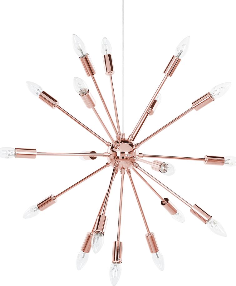 Lampa wisząca Beliani Lampa wisząca 18-punktowa metalowa miedziana MAGUSE