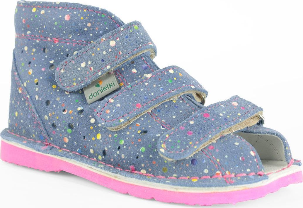 Danielki Obuwie dziewczęce Danielki T1235L profilaktyczne niebieski kropki 34