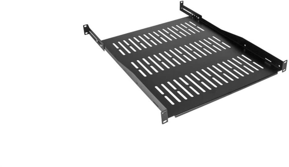 Półka regulowana do szafy RACK 19 1U 550mm (650mm) czarna NEKU