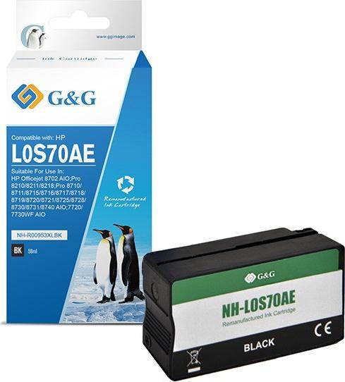 Tusz G&G G&G kompatybilny ink / tusz z L0S70AE, HP 953XL, black, 2000s, NH-R00953XLBK, dla HP "Officejet Pro 8210/8211/8218