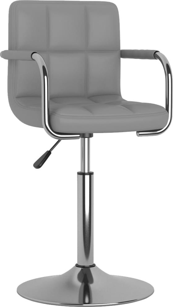 vidaXL Krzesło stołowe, szare, obite sztuczną skórą