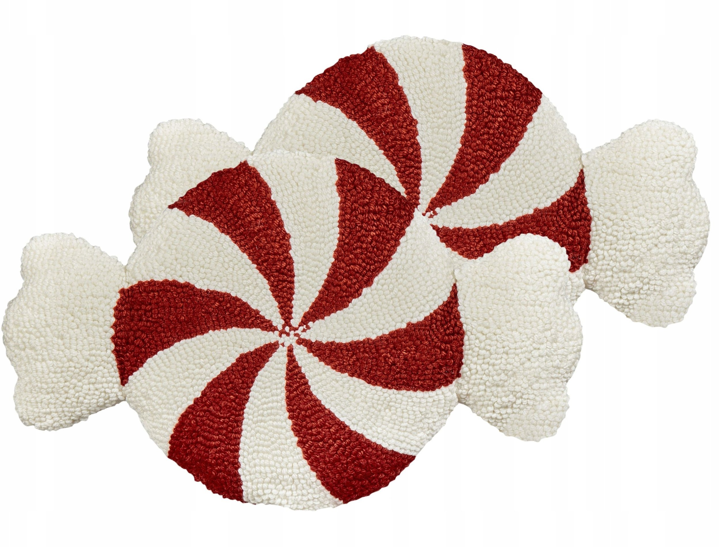 Beliani Zestaw 2 poduszek dekoracyjnych SPIRAL CANDY Boucle 35 x 58 cm Biały Wzór świąteczny
