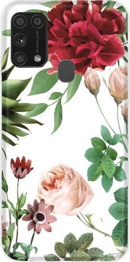 CaseGadget ETUI NADRUK CZERWONA RÓŻA I LIŚCIE NA BIAŁYM SAMSUNG GALAXY M31 standard