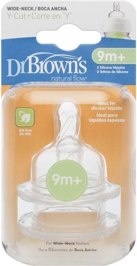 Dr Browns Smoczek szeroka szyjka silikonowa 9m+ 2 sztuki (QU0017)