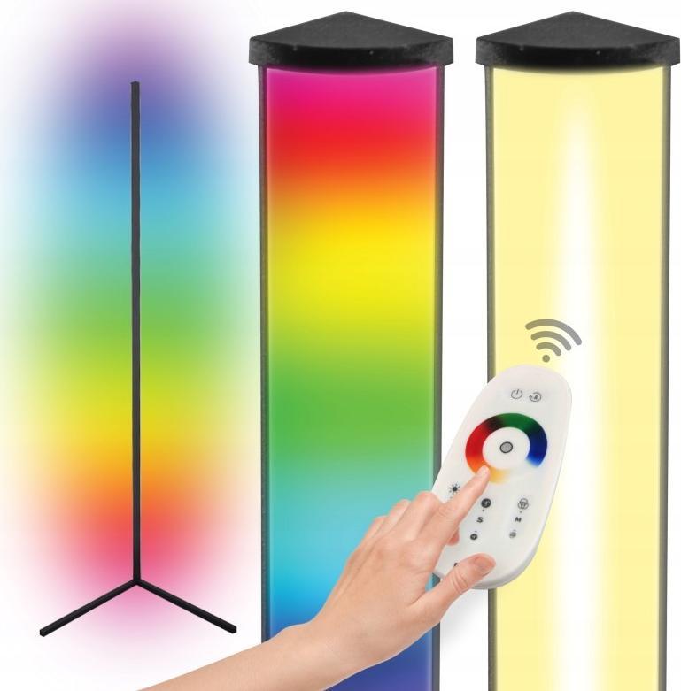 Lampa podłogowa Master LED Lampa podłogowa LED RGBW 20W 140cm czarna kolorowe